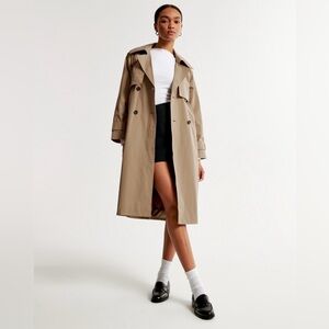 NWT Abercrombie Classic Long Trench Coat